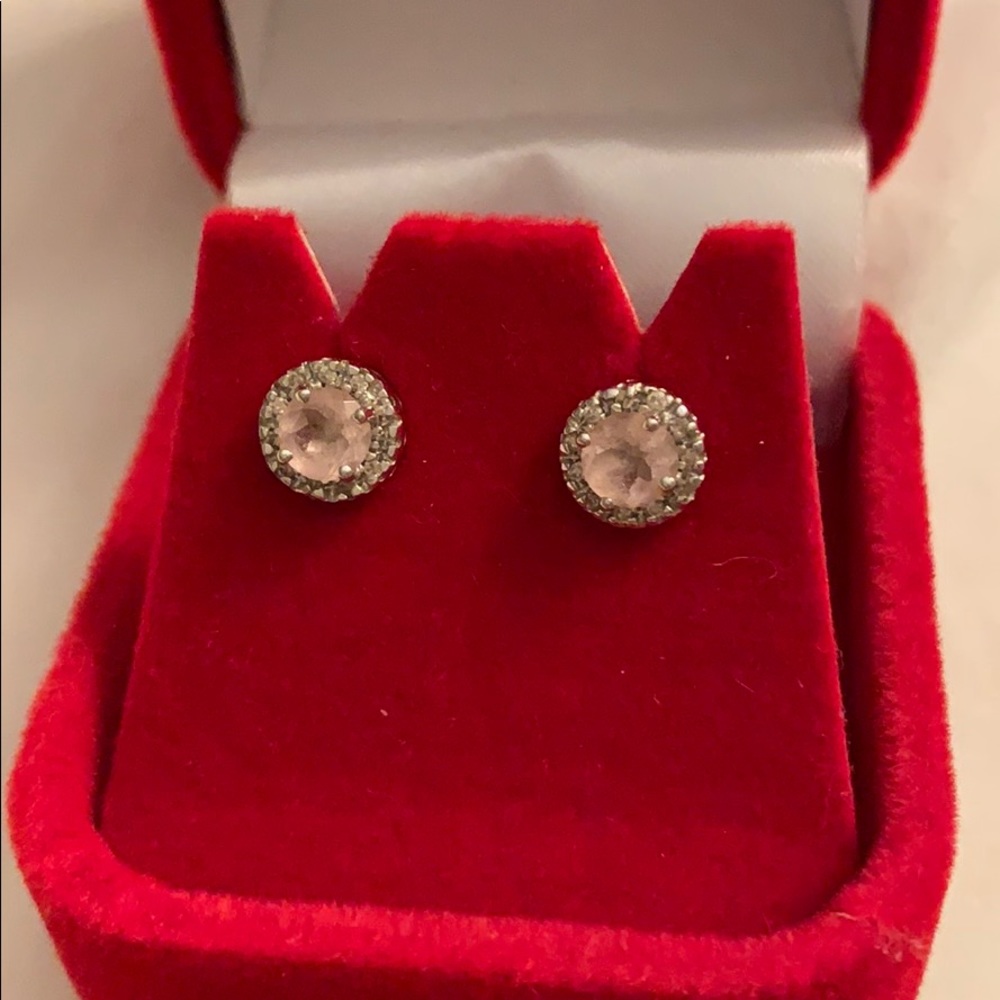 Pink diamond studs